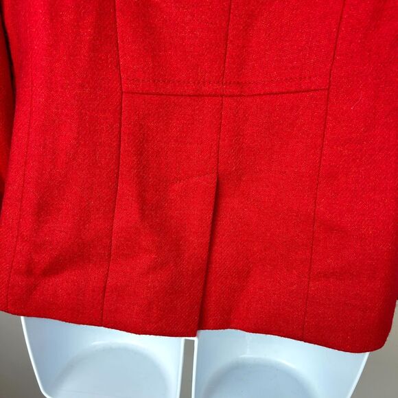 Talbots Classic 2 Button Red Wool Blend Blazer size 10P - Picture 7 of 16